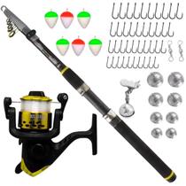 Vara De Pesca Telescopica Completa 2,70m Molinete E Acessórios