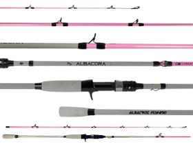 Vara Para Carretilha Albatroz Albacora Pink Grey 8'0" (2,40m) 20-50Lbs C2402 - 2 Partes
