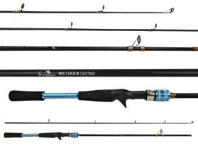 Vara Para Carretilha Alto Mar Pesca Mix Carbon 5'0" (1,50m) 8-15Lbs YLQ-HYB1.5 - 2 Partes