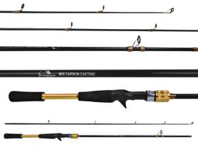 Vara Para Carretilha Alto Mar Pesca Mix Carbon 6'0" (1,80m) 10-25Lbs HY-METALQB1.8 - 2 Partes