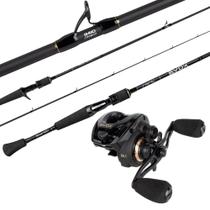 Vara para Carretilha Evox 581BC 8-20lbs 1,72m 1 Parte - Saint Plus + Carretilha Esquerda Evox Black