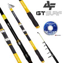 Vara Praia Telescópica Gt Surf 2,40mt 25lb Albatroz Molinete