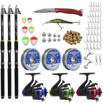 Vara Telescopica Completa 1,70m Com Molinete e Acessorios