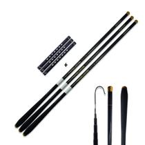 Vara Telescópica Pesca 4.0m Ultralight 100% Fibra de Carbono Ultra Leve de Mão 3un