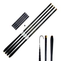 Vara Telescópica Pesca 4.0m Ultralight 100% Fibra de Carbono Ultra Leve de Mão 4un