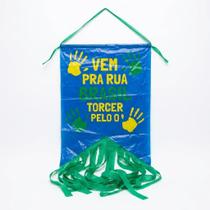 Varal 10 Bandeirolas Vem Pra Rua Brasil 10m 14x21cm Festa