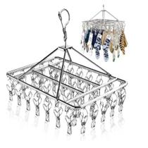 Varal 20 prendedores roupa bebe calcinha cueca dobrável Inox