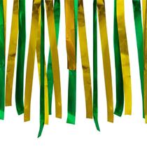 Varal 50 Metros De Fitas Metalizadas Verde e Amarela Copa do Mundo