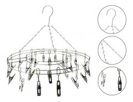 Varal Aço Inox Suspenso Roupa Intima 24 Prendedores Varal Aço Inox Suspenso Roupa Intima 24 Prendedores