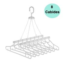 Varal Cabideiro 8 Cabides Transparente Pratico Resistente Multiuso Compacto