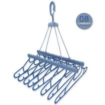 Varal Cabides Pendurar Cabideiro Plástico 8 Cabides Multiuso