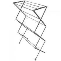 Varal Chão Dobrável Vertical Retrátil Compacto Portátil Resistente 11 Posições Preto