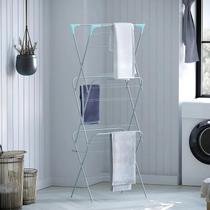 Varal Chão Vertical Dobrável Sanfonado 3 Andares Extensível Compacto Aço Epóxi Branco