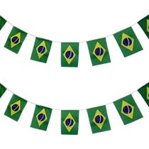 Varal com 7 Bandeirinhas do Brasil Copa do Mundo 5 Metros Kit:5 Varal com 7 Bandeirinhas do Brasil Copa do Mundo 5 Metros Kit:5