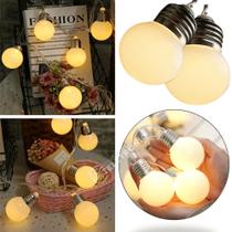 Varal Cordão De Lâmpadas 20 Led Bolinhas Branco-morno Festa Baladas Para árvore De Natal - 804