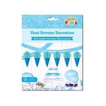 Varal de 4 mts Sorvetes Azul Decorativos Com 12 Sorvetes Varal de 4 mts Sorvetes Azul Decorativos Com 12 Sorvetes