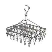 Varal De Aço Inoxidável À Prova De Vento Com 40 Ganchos Rotativos Anti-Vento Para Uso Interno E