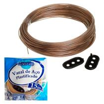 Varal De Aco Revestido Pvc Unifio 1,65Mm Com 15M ./ Kit Com 12 Peças