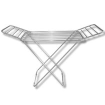 Varal De Alumínio Natural Com Abas Retrátil De Chão Portátil Resistente Suporta Até 10kg Maxeb Varal De Alumínio Natural Com Abas Retrátil De Chão Portátil Resistente Suporta Até 10kg Maxeb