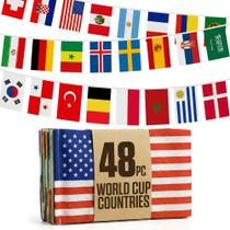 Varal de Bandeiras da Copa do Mundo Jester Fiesta com 48 Países