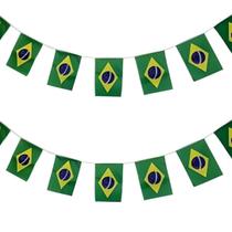 Varal De Bandeirinhas De Plástico Do Brasil Com 5 Metros Decoração Bandeirolas Copa Do Mundo Kit 8 Bandeiras