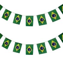 Varal De Bandeirinhas De Tecido Do Brasil Com 5 Metros Decoração Bandeirolas Copa Do Mundo Kit 8 Bandeiras