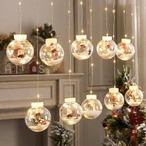 Varal de bolas Natal Decorada Led Pisca Lampadas Varanda Sacada Arvore Varal de bolas Natal Decorada Led Pisca Lampadas Varanda Sacada Arvore