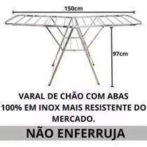 Varal de Chão 100 % Inox + Kit 20 Prendedores Inox