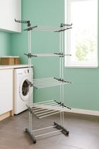 Varal De Chão 3 Andares Suporta Até 50kg Dobrável Com Rodinhas