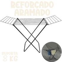 Varal De Chão com Abas Aço Preto 8kg Aramado Reforçado Buenos Aires Maxeb