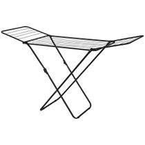 Varal de Chão com Abas Compacto em Aço 1,51m Preto Bel