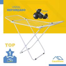 Varal De Chão Com Abas Reforçado Dobrável Retrátil Branco - Casa e Lazer