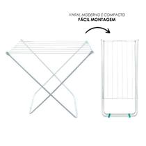Varal De Chão de Aço Portátil Branco Varal De Chão de Aço Portátil Branco