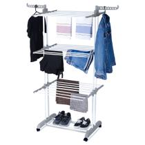 Varal de Chão Dobrável 3 Andares Articulado Reforçado Haste Dupla Varal de Chão Dobrável 3 Andares Articulado Reforçado Haste Dupla