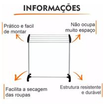 Varal de Chão Dobrável Para apartamento em Ferro e Plástico PP