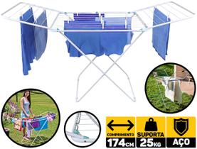 Varal De Chão Grande Big Gigante Maxi 174 Cm Aço Branco Mor