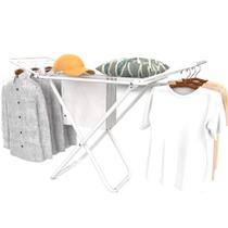 Varal de Chão Grande Com Abas em Aço Reforçado Branco Varal de Chão Grande Com Abas em Aço Reforçado Branco