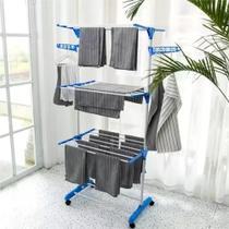 Varal De Chão Grande De Roupas 3 Andares Dobrável Cor Azul Kontuz 175 cm