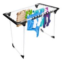 Varal de Chão Grande Malta Aço Branco 90cm 10kg Secalux