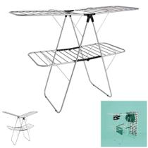 Varal De Chão Master Plus Aço Duplo Dobrável Roupas Com Abas Grande - 6202 Mor Varal De Chão Master Plus Aço Duplo Dobrável Roupas Com Abas Grande - 6202 Mor