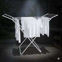 Varal de Chão Portátil Branco Dobrável para Roupas Lavanderia Área de Serviço Casa Sem Abas Varal de Chão Portátil Branco Dobrável para Roupas Lavanderia Área de Serviço Casa Sem Abas