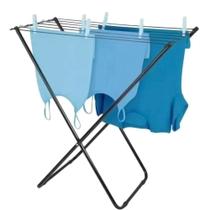 Varal de Chão Reforçado Aço Preto 80cm 8kg Portatil Maxeb