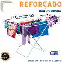 Varal De Chão Reforçado COM ABAS SLIM BRANCO Dobrável Retrátil Slim Mor
