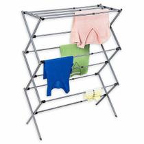 Varal de Chão Secador Roupas Dobrável Telescópico Vertical Extensível 11 Grades Portátil