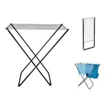 Varal de Chão Slim Aço Reforçado Dobrável 79x42 Preto - Mor