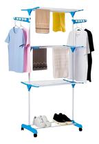 Varal De Chão Triplo 3 Andares Aba para Cabide Barra para Calçado