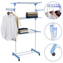 Varal De Chão Vertical Para Roupas 3 Andares Dobrável Portátil Grande - KONTUZ HOME