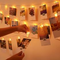 Varal De Fotos Cordão Led 10 Prendedores Decoração 110/220v