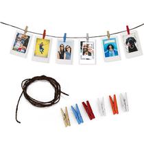 Varal de Fotos Decorativo c/ 6 Prendedores Cordão 1.20 mt