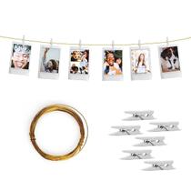 Varal de Fotos Decorativo Dourado 5m c/ 30 Prendedores